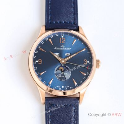 AAAA Clone Jaeger-LeCoultre Master Calendar Cal.866 Watch 40mm Rose Gold and Blue